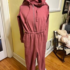 Old Navy Pink Hooded Jumpsuit